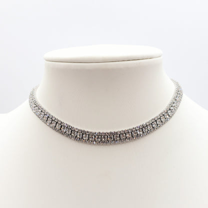 BELLATRIX ~ Tennis Choker doppio girocollo in ACCIAIO INOSSIDABILE con cubic zirconia