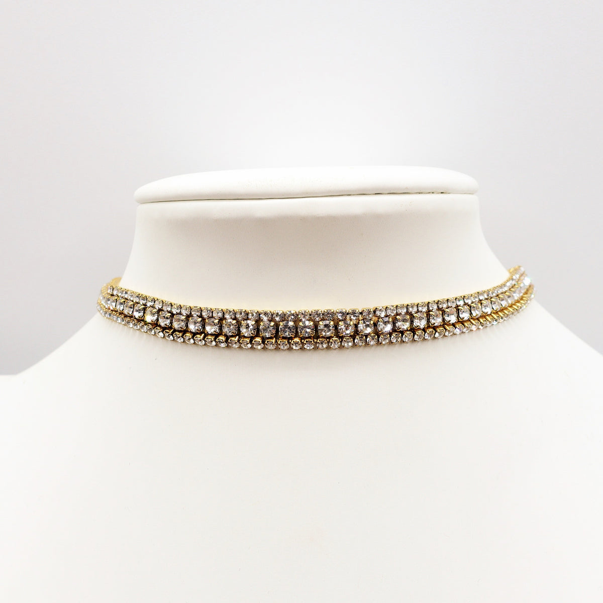 BELLATRIX ~ Tennis Choker doppio girocollo in ACCIAIO INOSSIDABILE con cubic zirconia