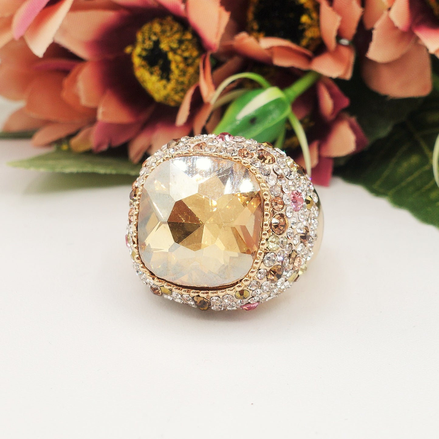 DIVA - Cocktail ring regolabile con cubic zirconia