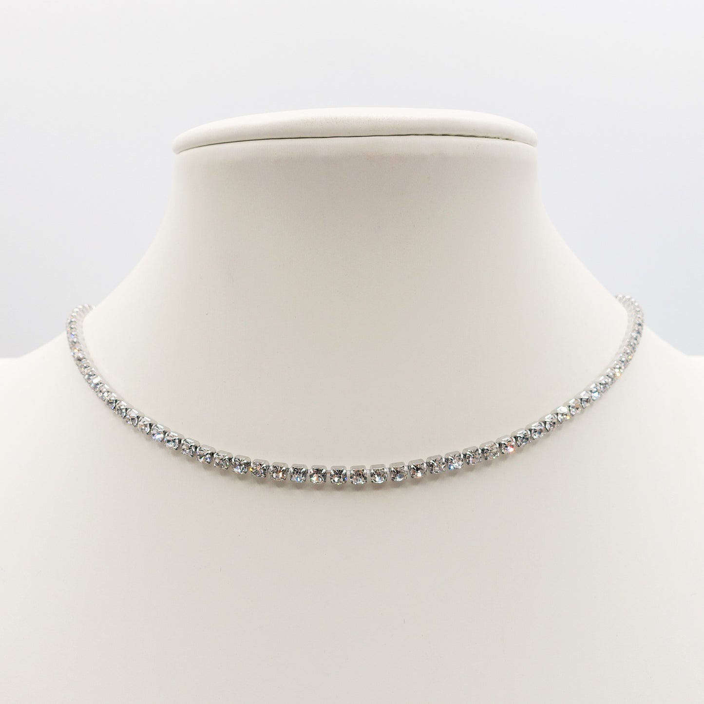 ALICIA ~ Girocollo chiusura TENNIS in ACCIAIO INOSSIDABILE e cubic zirconia