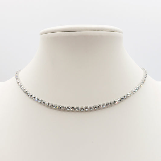 ALICIA ~ Girocollo chiusura TENNIS in ACCIAIO INOSSIDABILE e cubic zirconia