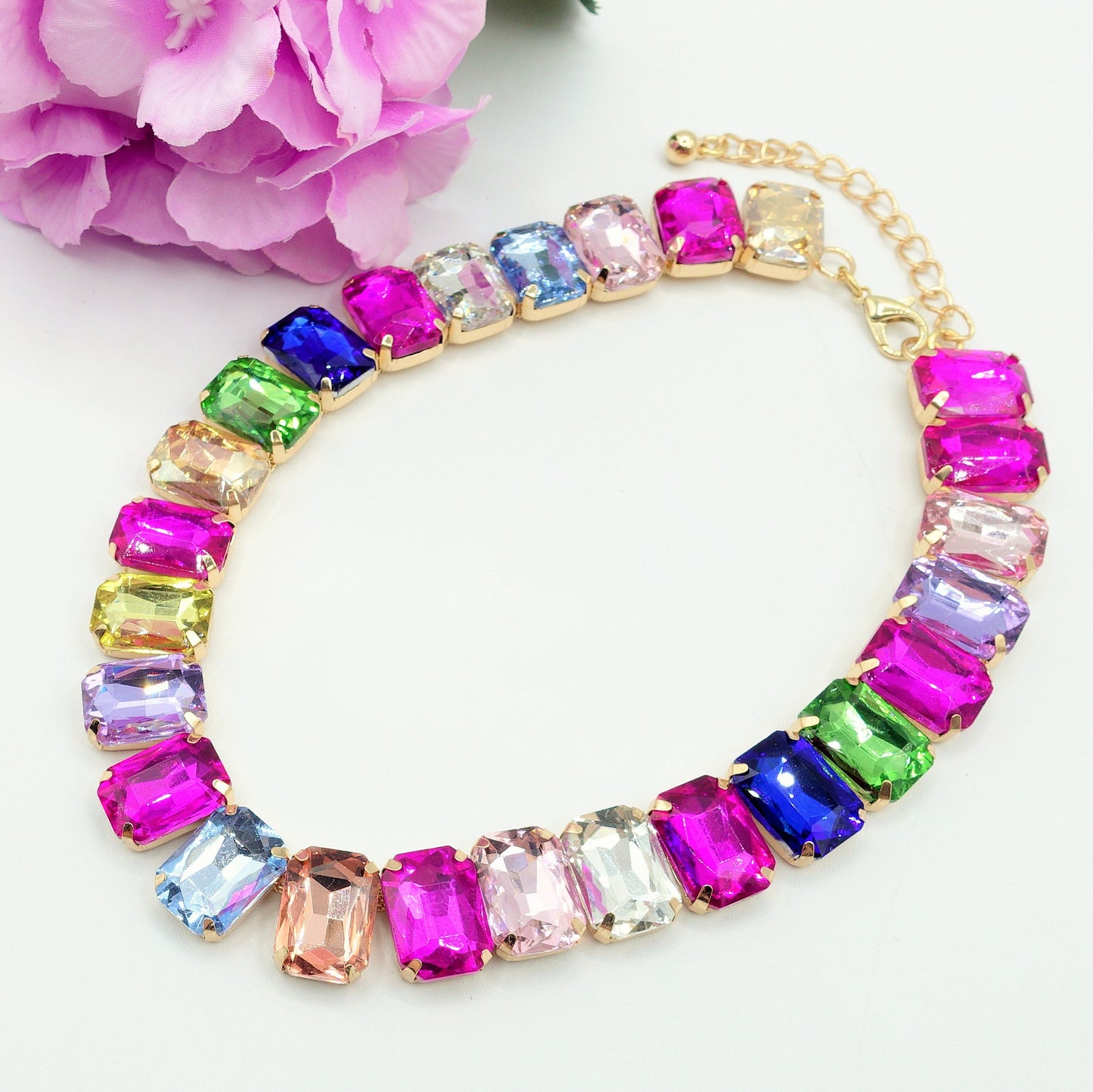 MARGOT collier con pietre sfaccettate - silver