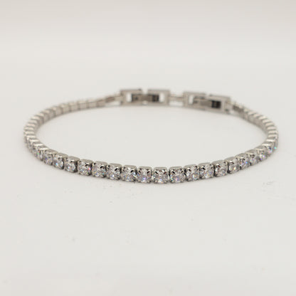 Bracciale tennis UOMO in ACCIAIO INOSSIDABILE con Cubic Zirconia 3mm