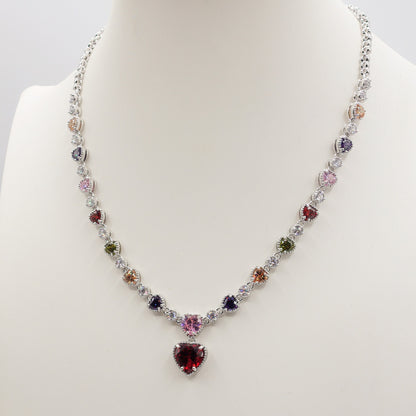 CARRIE Collier Tennis - Collana con Cubic Zirconia a forma di cuore