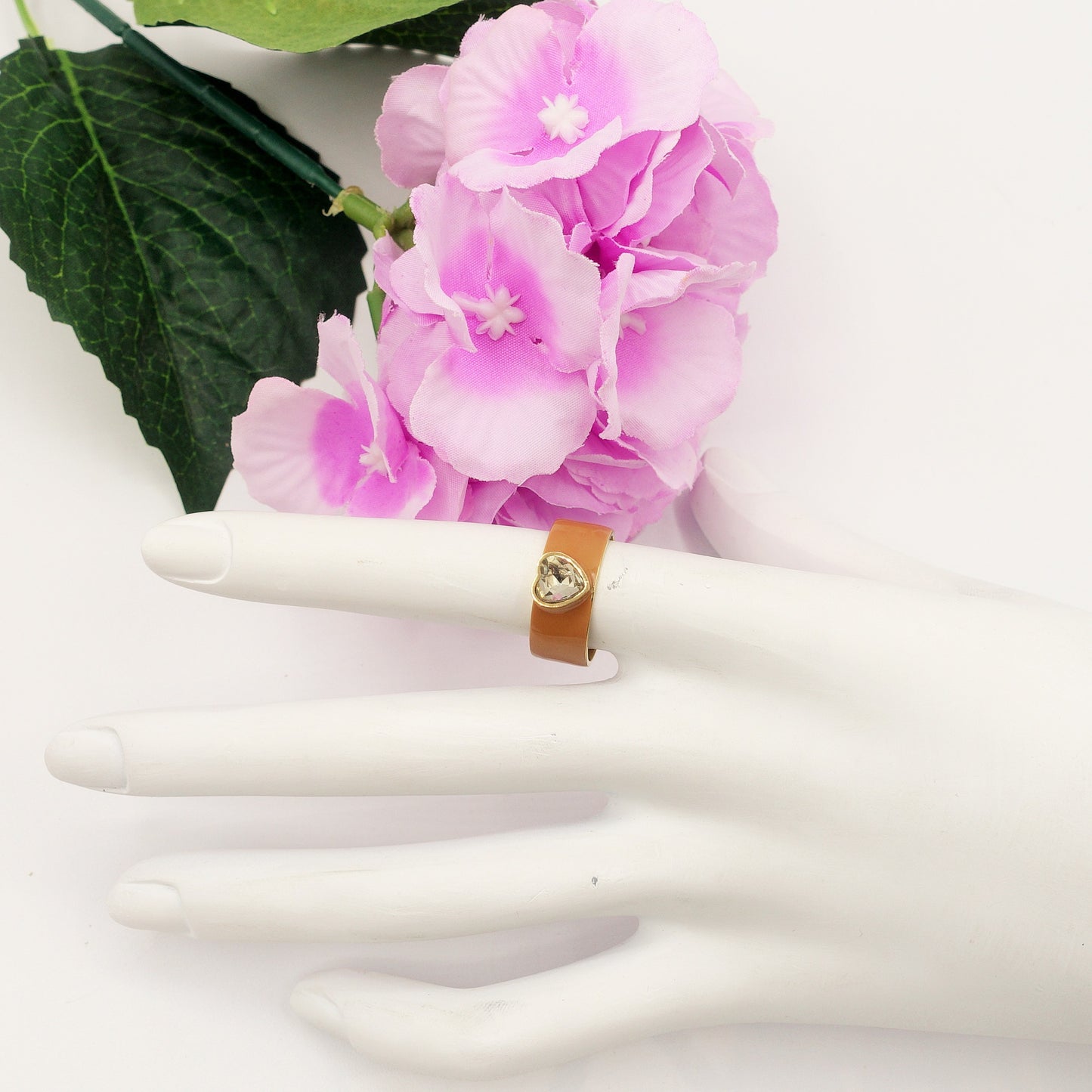 BELLE ~anello regolabile in ACCIAIO INOSSIDABILE con zircone a cuore