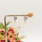 CELIA ~ orecchini mini cerchi BOMBè con cubic zirconia  e perla