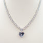 Set 3PZ CHANTELLE BIG HEART  Collier Tennis+bracciale + Orecchini pendenti