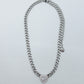JASMINE ~ ACCIAIO INOSSIDABILE - collana choker in catena con Cubic zirconia a forma di cuore