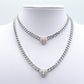 JASMINE ~ ACCIAIO INOSSIDABILE - collana choker in catena con Cubic zirconia a forma di cuore