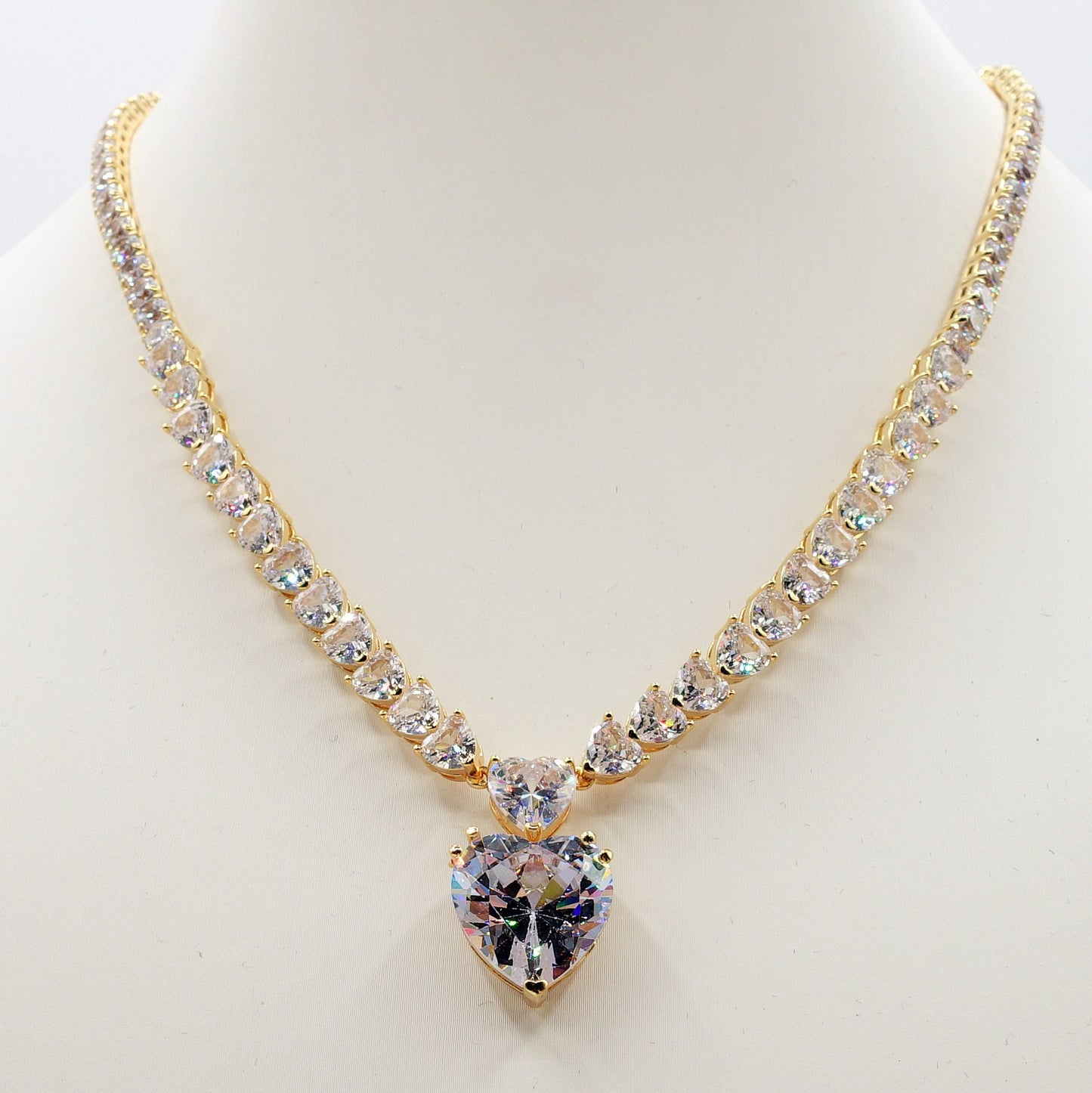 CHANTELLE big HEART  Collier Tennis - Collana con Cubic Zirconia a forma di cuore