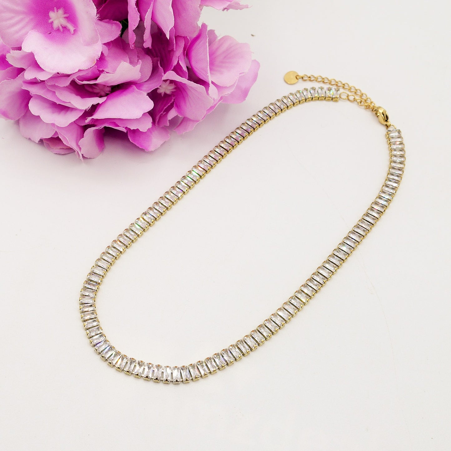 JULIANNE SET -acciaio inossidabile- set choker e bracciale tennis in cubic zirconia