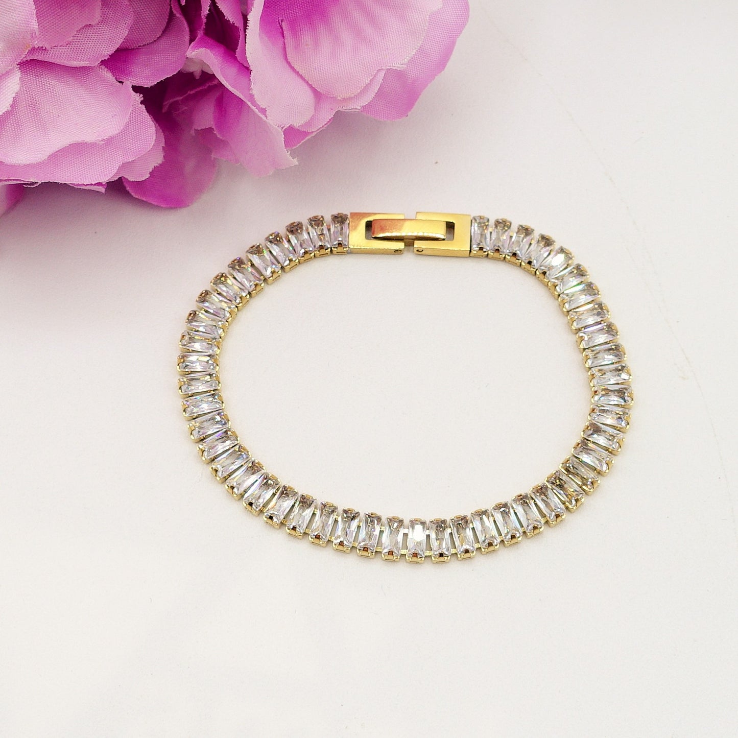 JULIANNE SET -acciaio inossidabile- set choker e bracciale tennis in cubic zirconia
