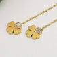 SHINY CLOVER - ACCIAIO inossidabile ~ Paio Orecchini filo pendenti con cubic zirconia - saliscendi