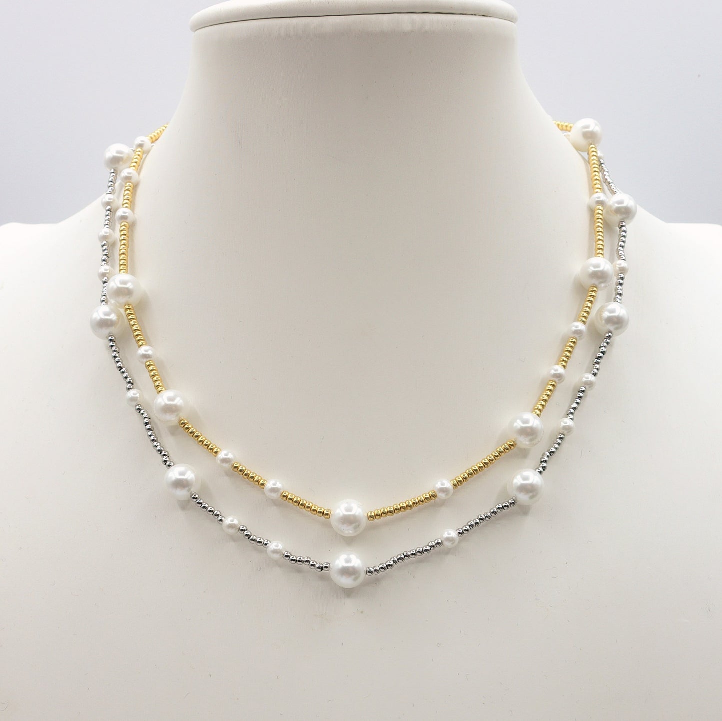 CLIO - Collana perle barocche e ACCIAIO inossidabile
