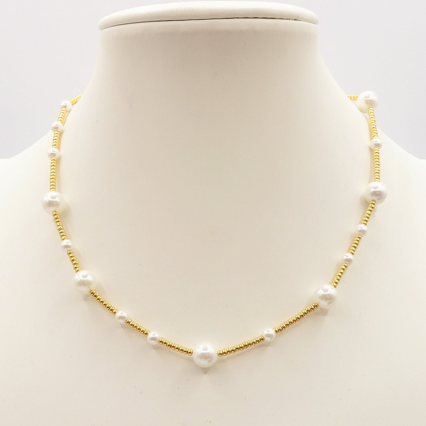 CLIO - Collana perle barocche e ACCIAIO inossidabile