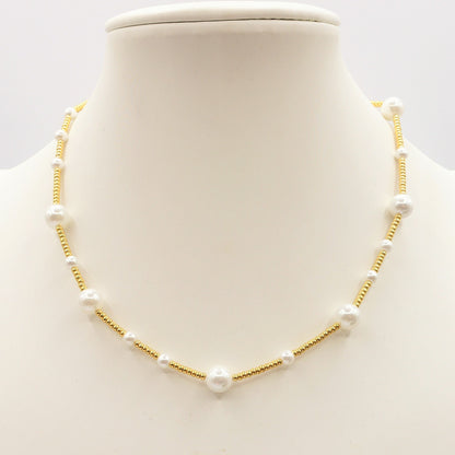 CLIO - Collana perle barocche e ACCIAIO inossidabile