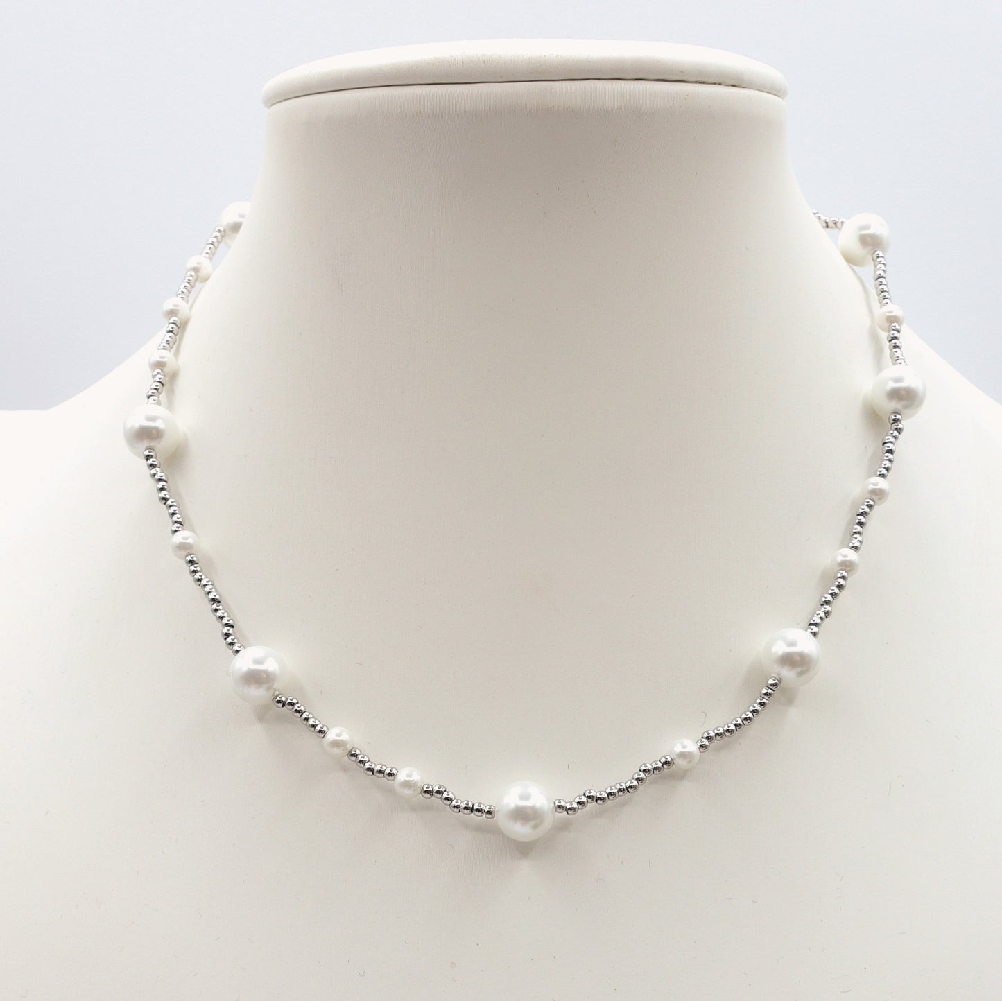 CLIO - Collana perle barocche e ACCIAIO inossidabile