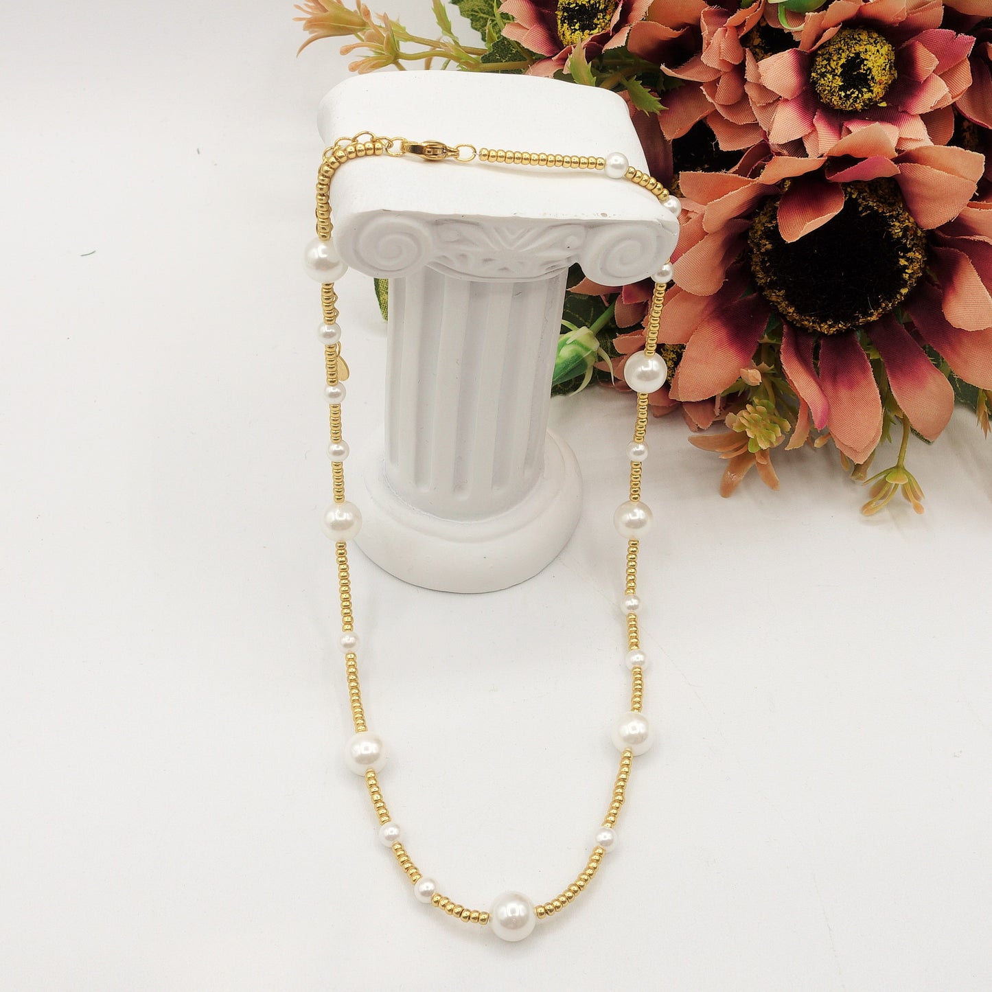 CLIO - Collana perle barocche e ACCIAIO inossidabile