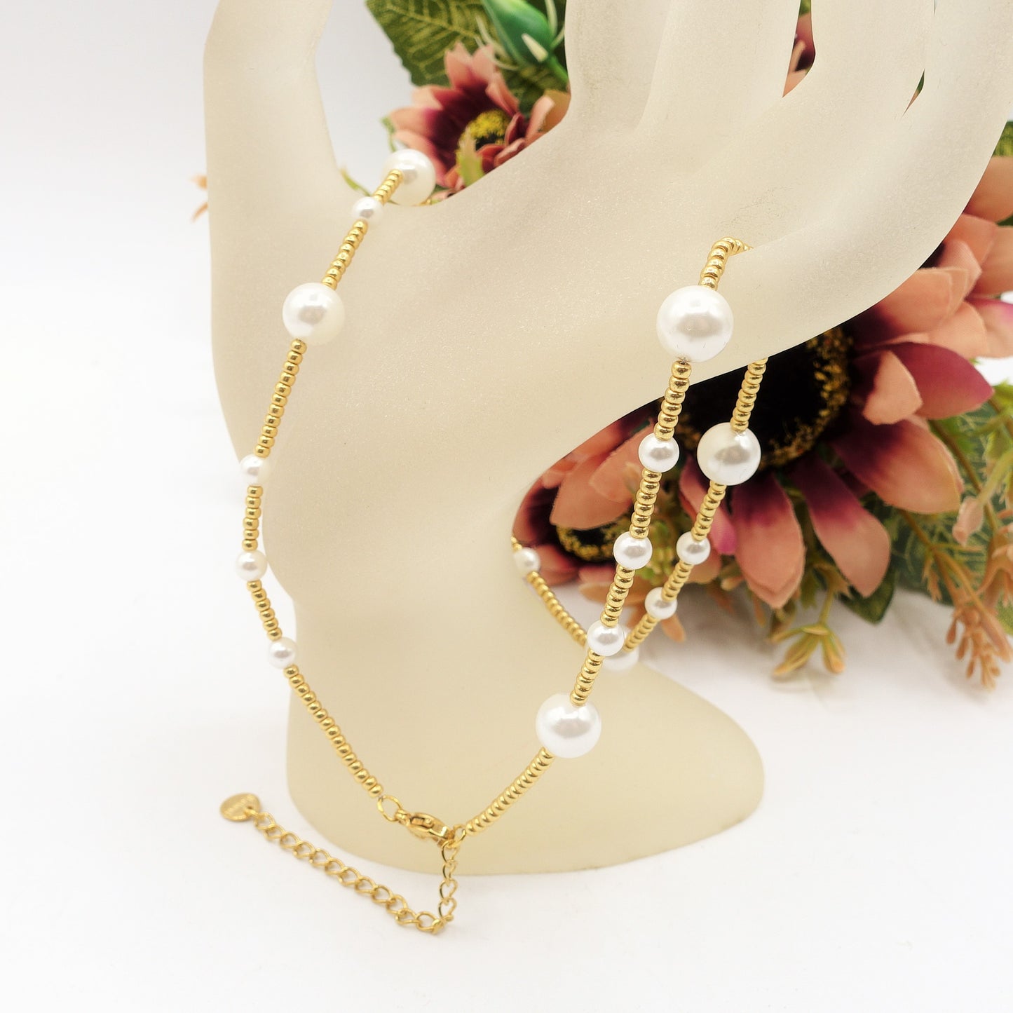 CLIO - Collana perle barocche e ACCIAIO inossidabile
