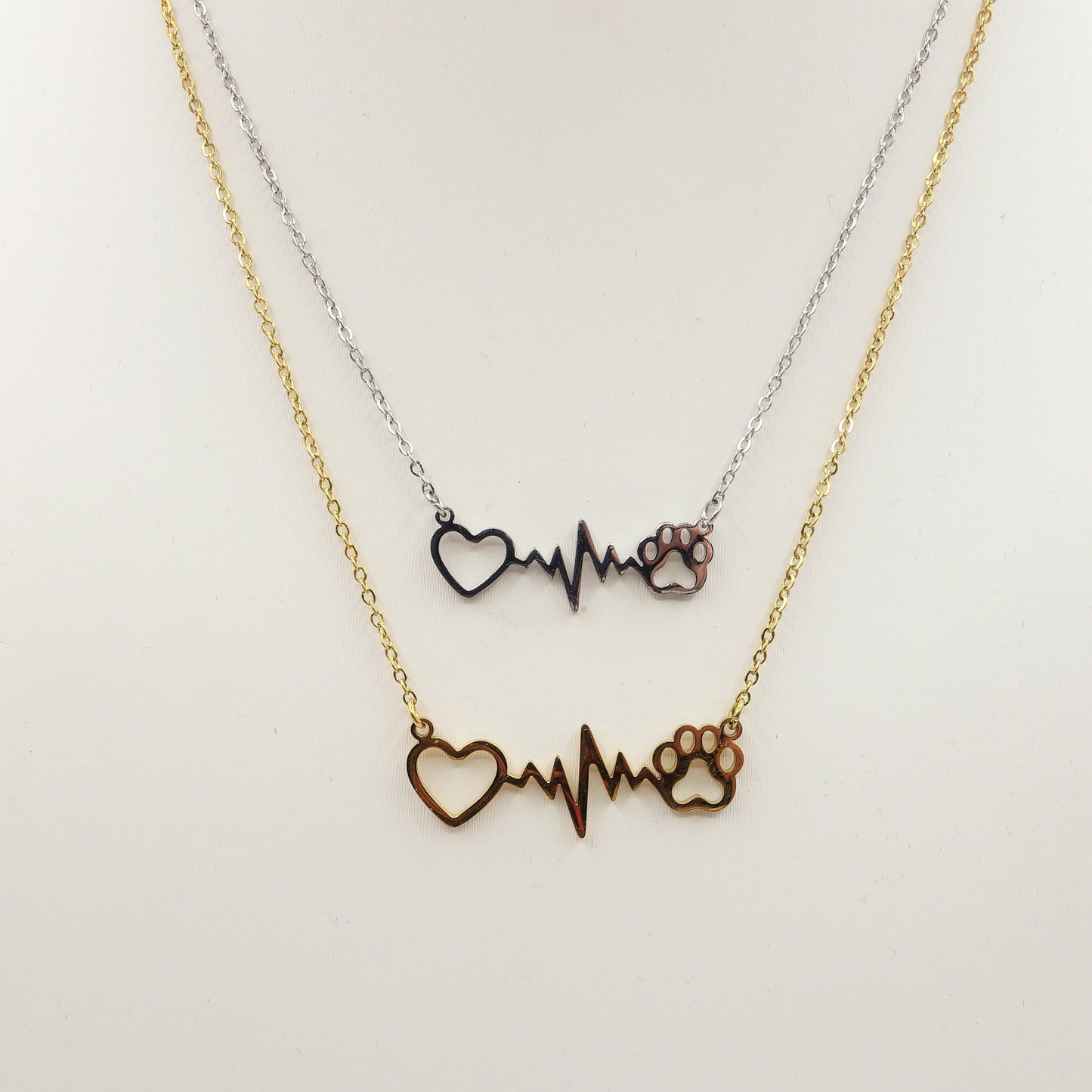 PAW's HEARTBEAT ~ Collana battito zampa ACCIAIO inossidabile