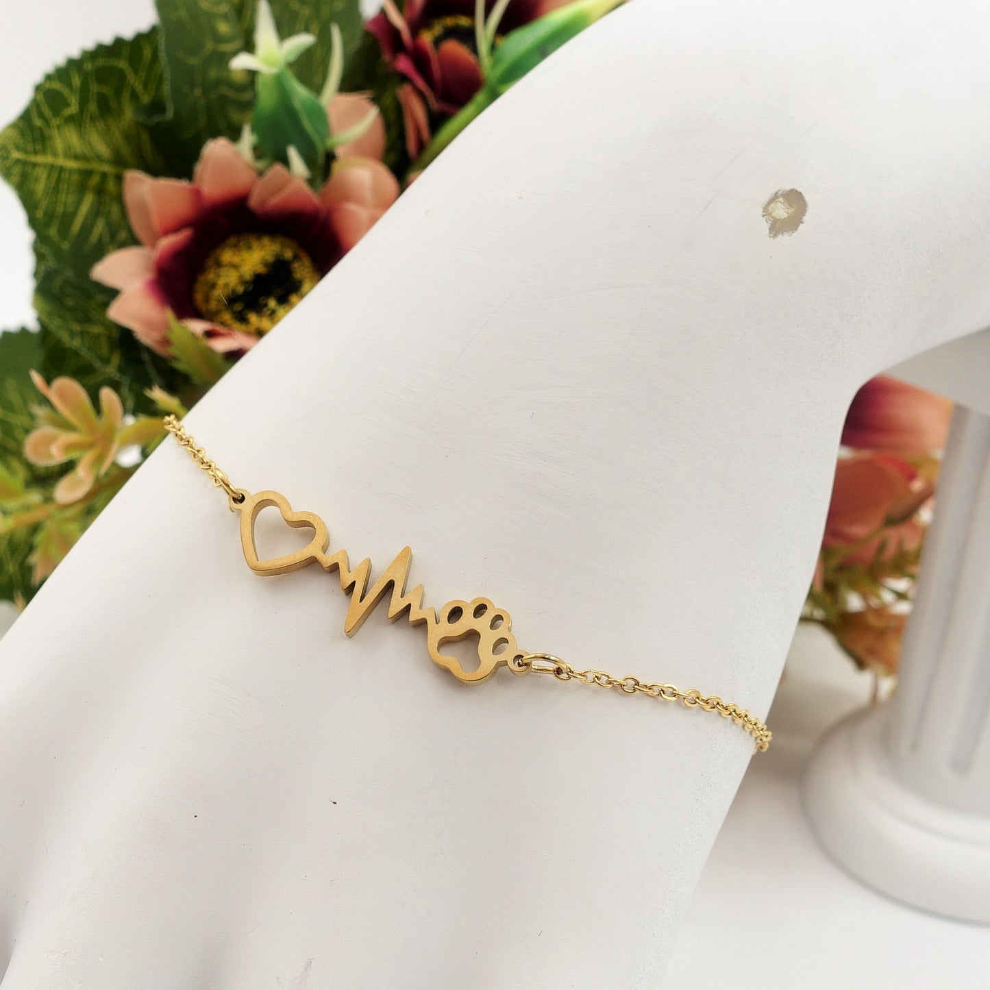 PAW's HEARTBEAT ~ Bracciale battito zampa ACCIAIO inossidabile