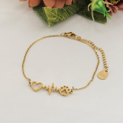 PAW's HEARTBEAT ~ Bracciale battito zampa ACCIAIO inossidabile