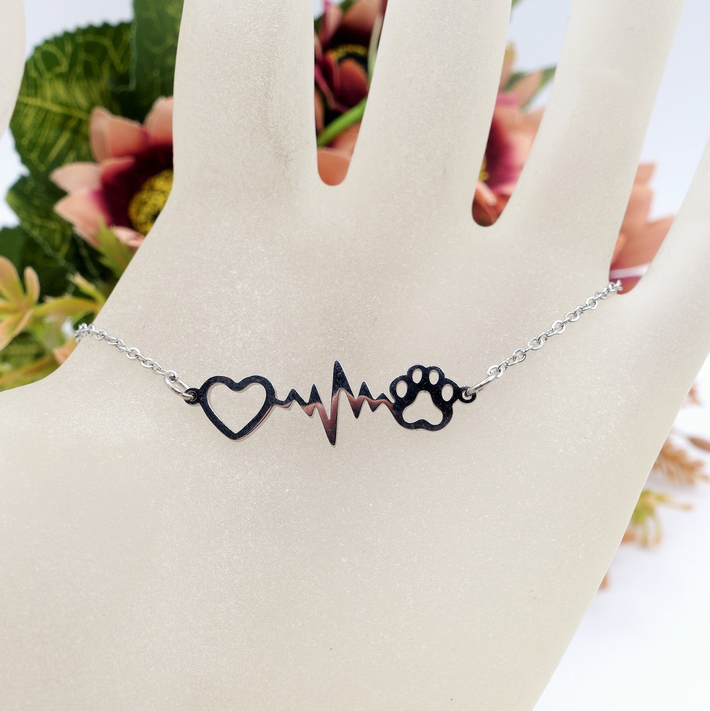 PAW's HEARTBEAT ~ Bracciale battito zampa ACCIAIO inossidabile