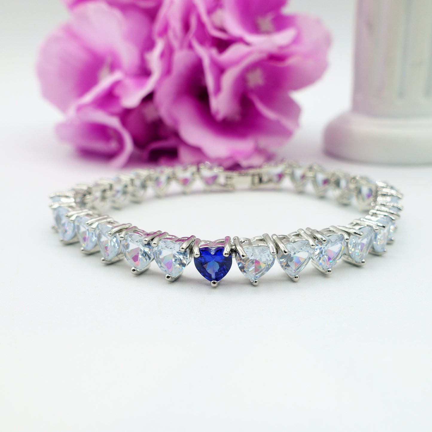CHERIE - bracciale tennis con cubic zirconia a forma di cuore