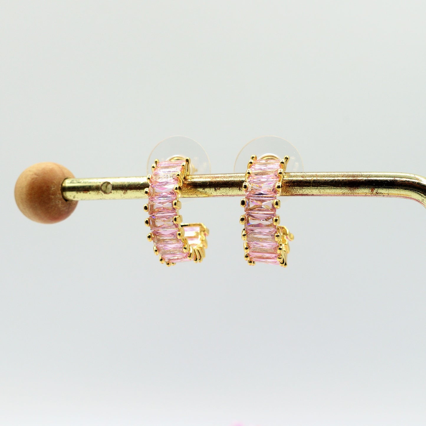 JULIANNE MINI - hoops 1.5 cm -orecchini a cerchio con zirconi a baguette
