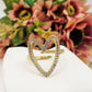 MANDY - ACCIAIO INOSSIDABILE ~ Anello regolabile con cubic zirconia a forma di cuore