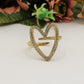 MANDY - ACCIAIO INOSSIDABILE ~ Anello regolabile con cubic zirconia a forma di cuore