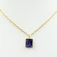 AGATA - ACCIAIO INOSSIDABILE- collana con pendente pietra in cubic zirconia
