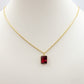 AGATA - ACCIAIO INOSSIDABILE- collana con pendente pietra in cubic zirconia