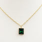 AGATA - ACCIAIO INOSSIDABILE- collana con pendente pietra in cubic zirconia