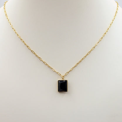 AGATA - ACCIAIO INOSSIDABILE- collana con pendente pietra in cubic zirconia