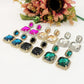 ARIEL SQUARE - Orecchini pendenti con pietre sfaccettate e Cubic Zirconia