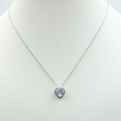 DIANA - ACCIAIO INOSSIDABILE- collana con pendente cuore in cubic zirconia