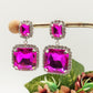 ARIEL SQUARE - Orecchini pendenti con pietre sfaccettate e Cubic Zirconia