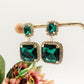 ARIEL SQUARE - Orecchini pendenti con pietre sfaccettate e Cubic Zirconia