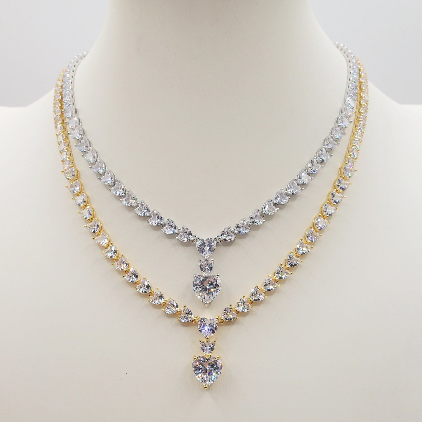 CHANTELLE HEART - col.crystal -  Collier Tennis - Collana con Cubic Zirconia a forma di cuore e pendente