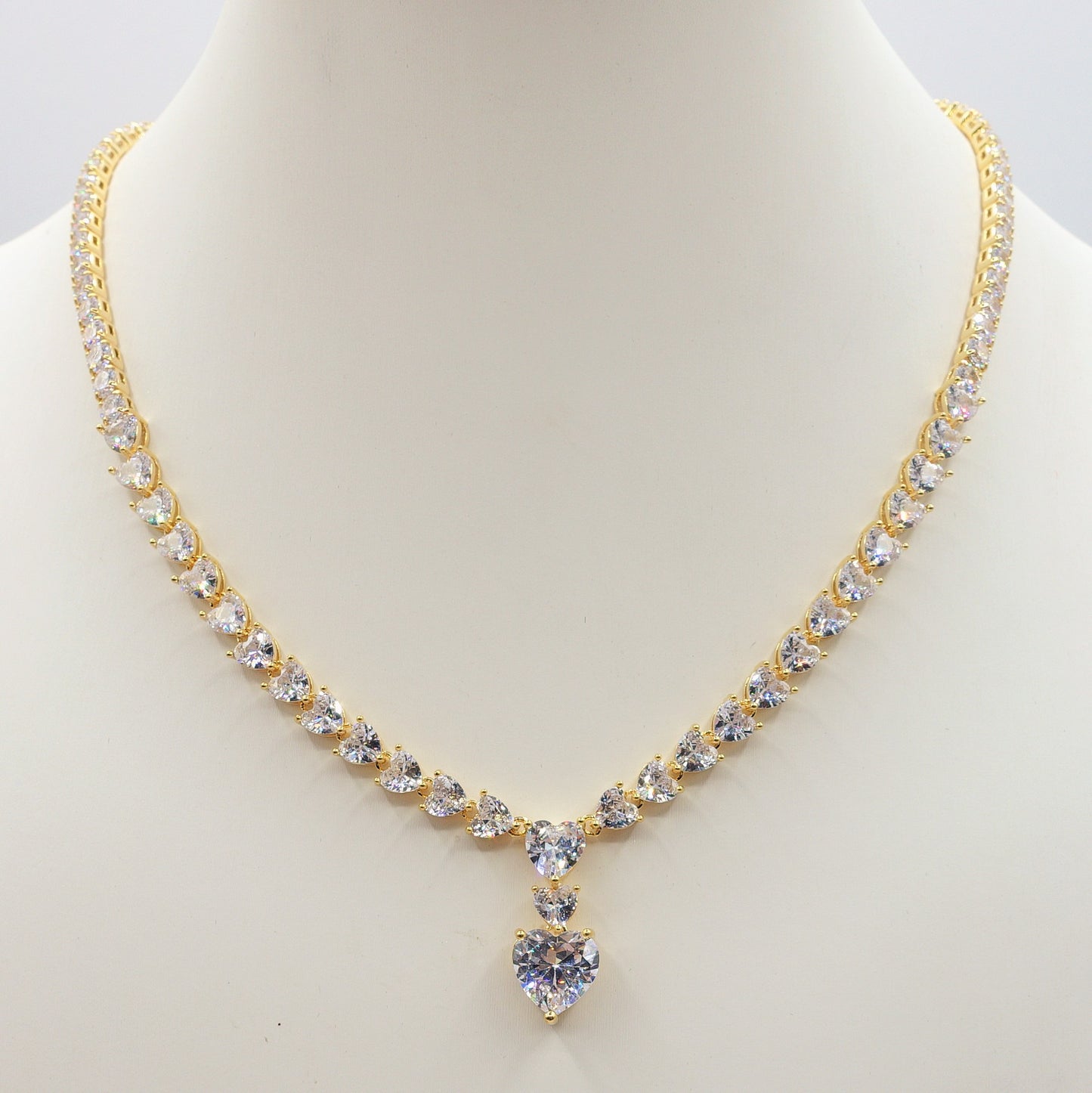 CHANTELLE HEART - col.crystal -  Collier Tennis - Collana con Cubic Zirconia a forma di cuore e pendente