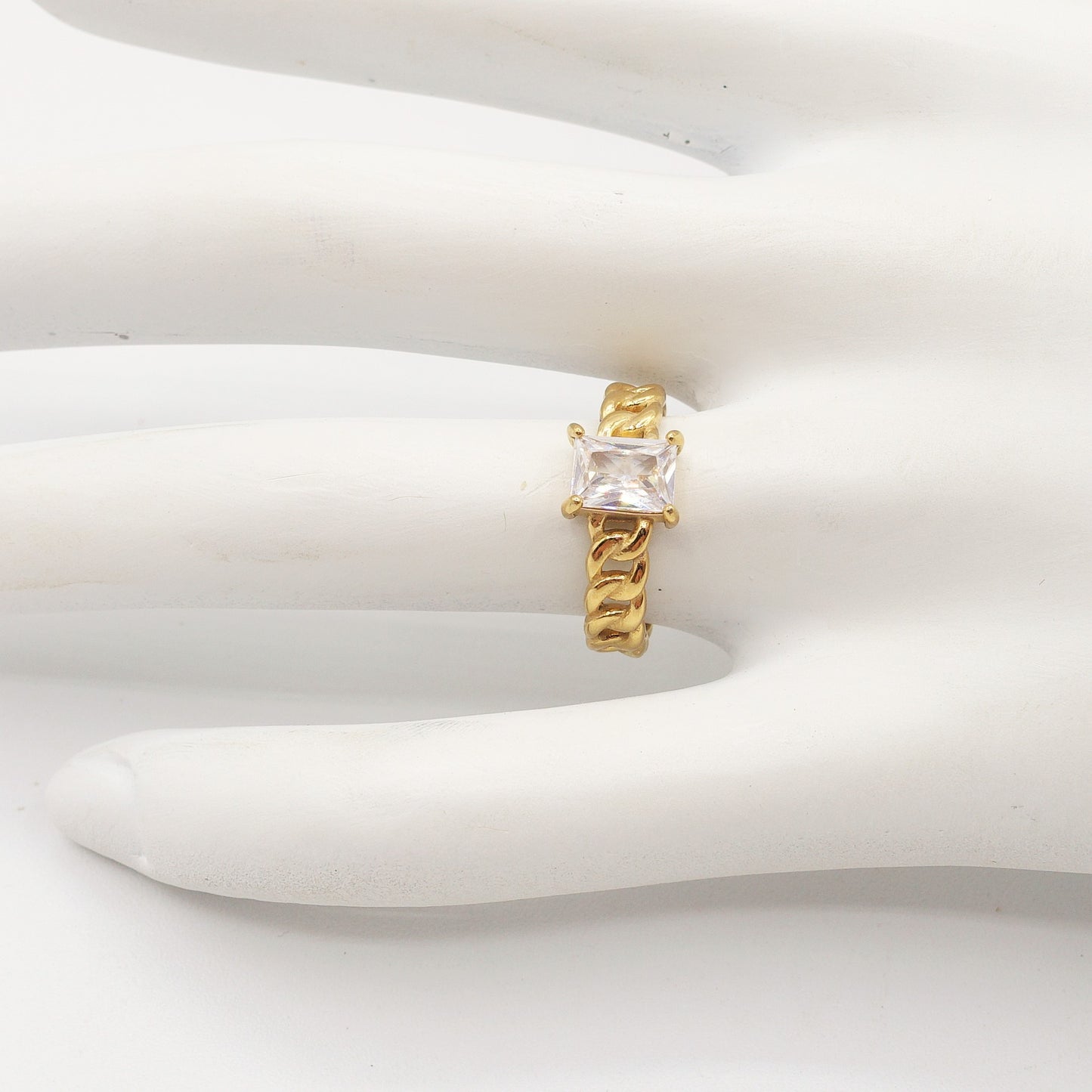 ESMERALDA ~ Anello regolabile in ACCIAIO INOSSIDABILE con pietra