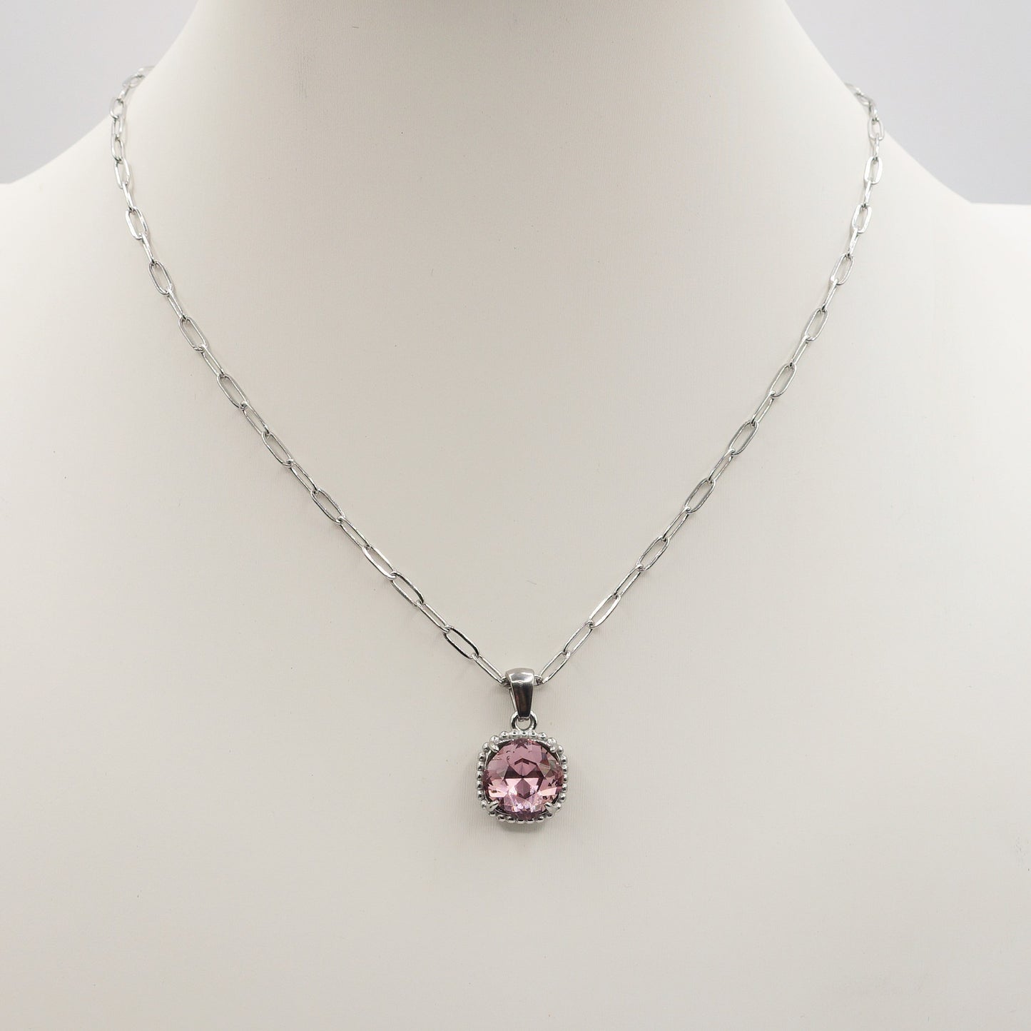 MILA - ACCIAIO INOSSIDABILE- collana con pendente pietra in cubic zirconia
