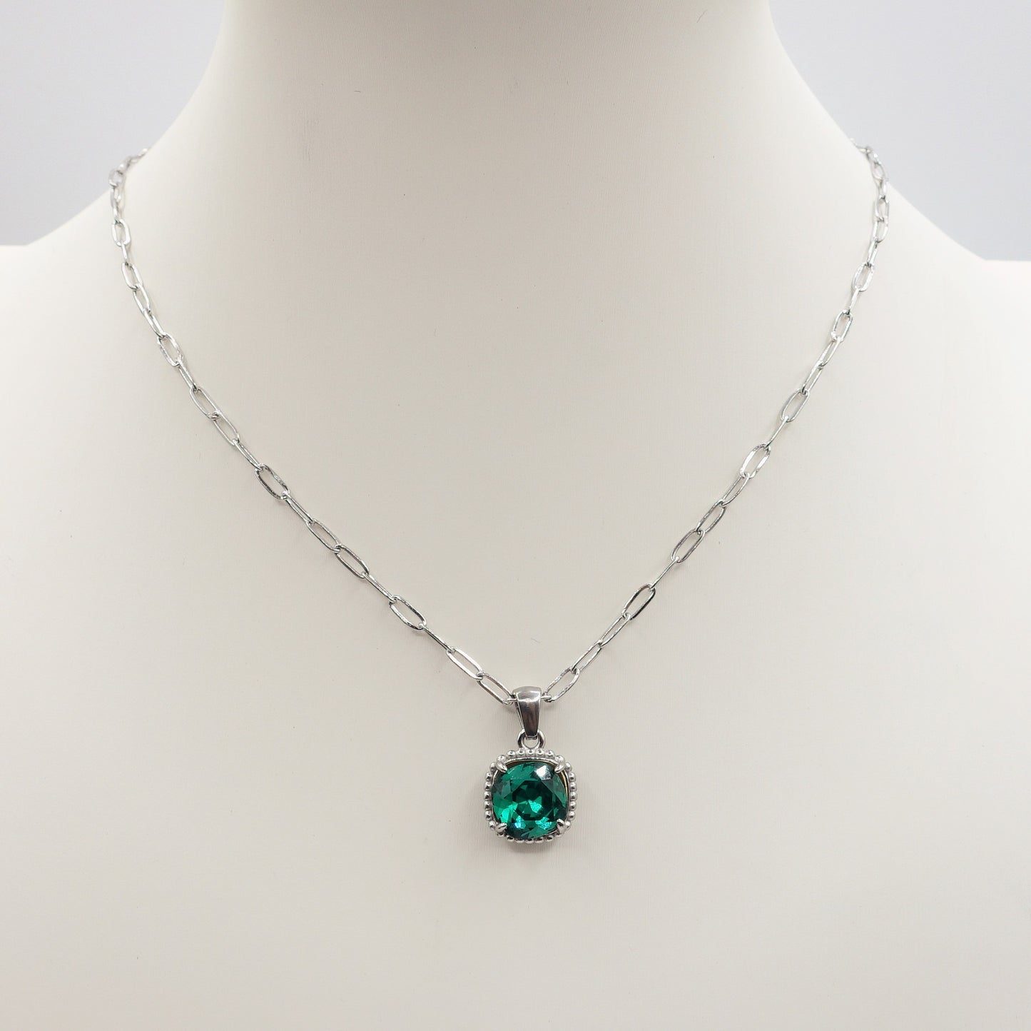 MILA - ACCIAIO INOSSIDABILE- collana con pendente pietra in cubic zirconia