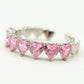 JENNY- cuori orizzontali ~ ANELLO REGOLABILE con cubic zirconia a forma di cuore
