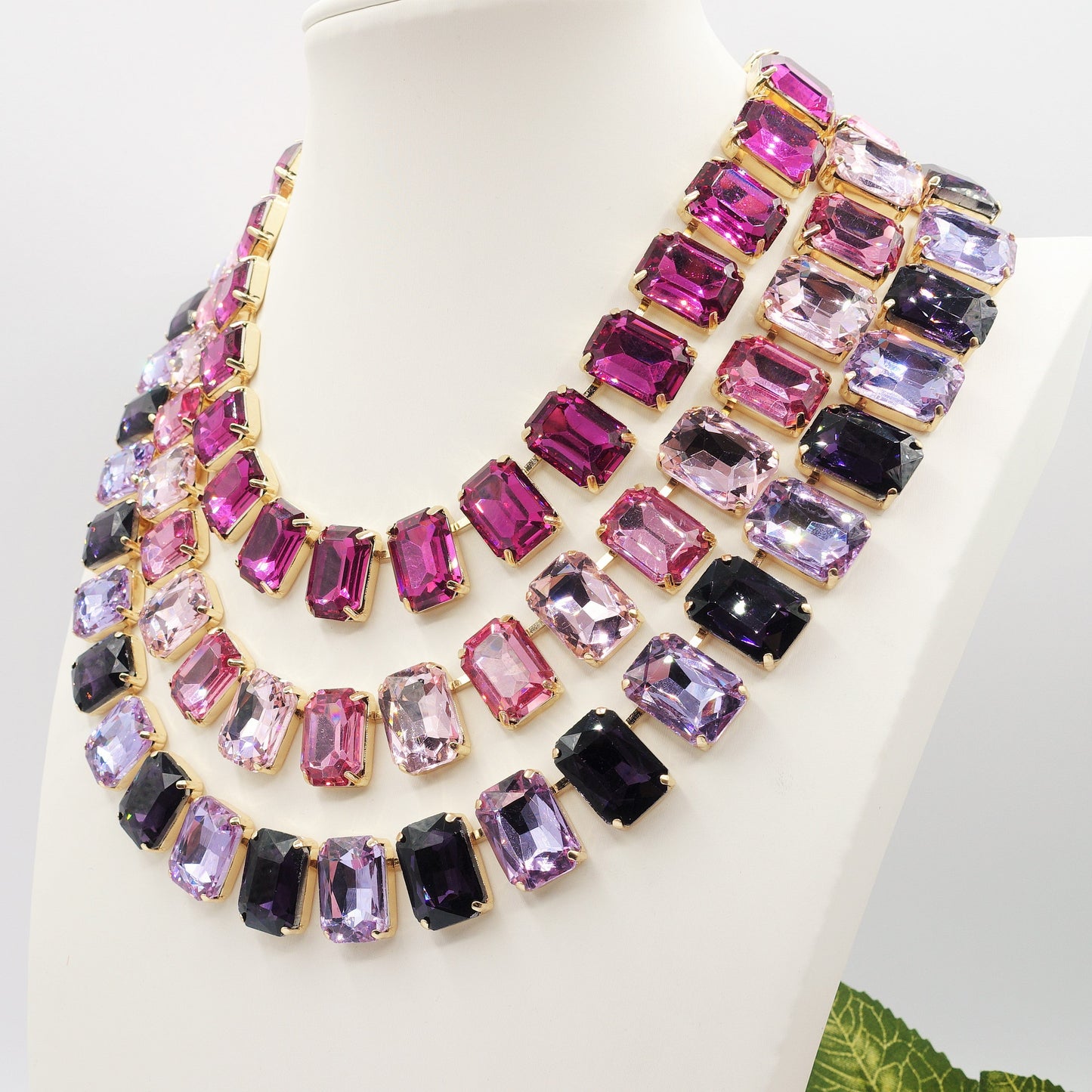 MARGOT collier con pietre sfaccettate - silver