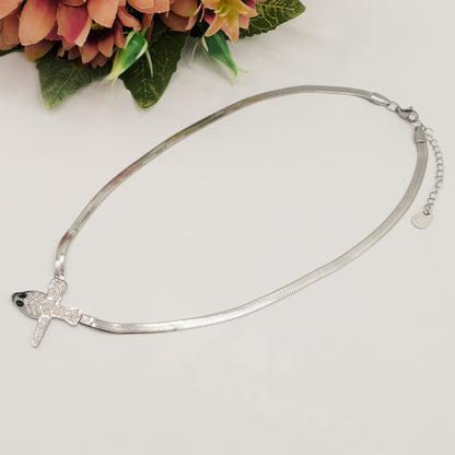 NIKITA ~ Collana snake ACCIAIO con cubic zirconia