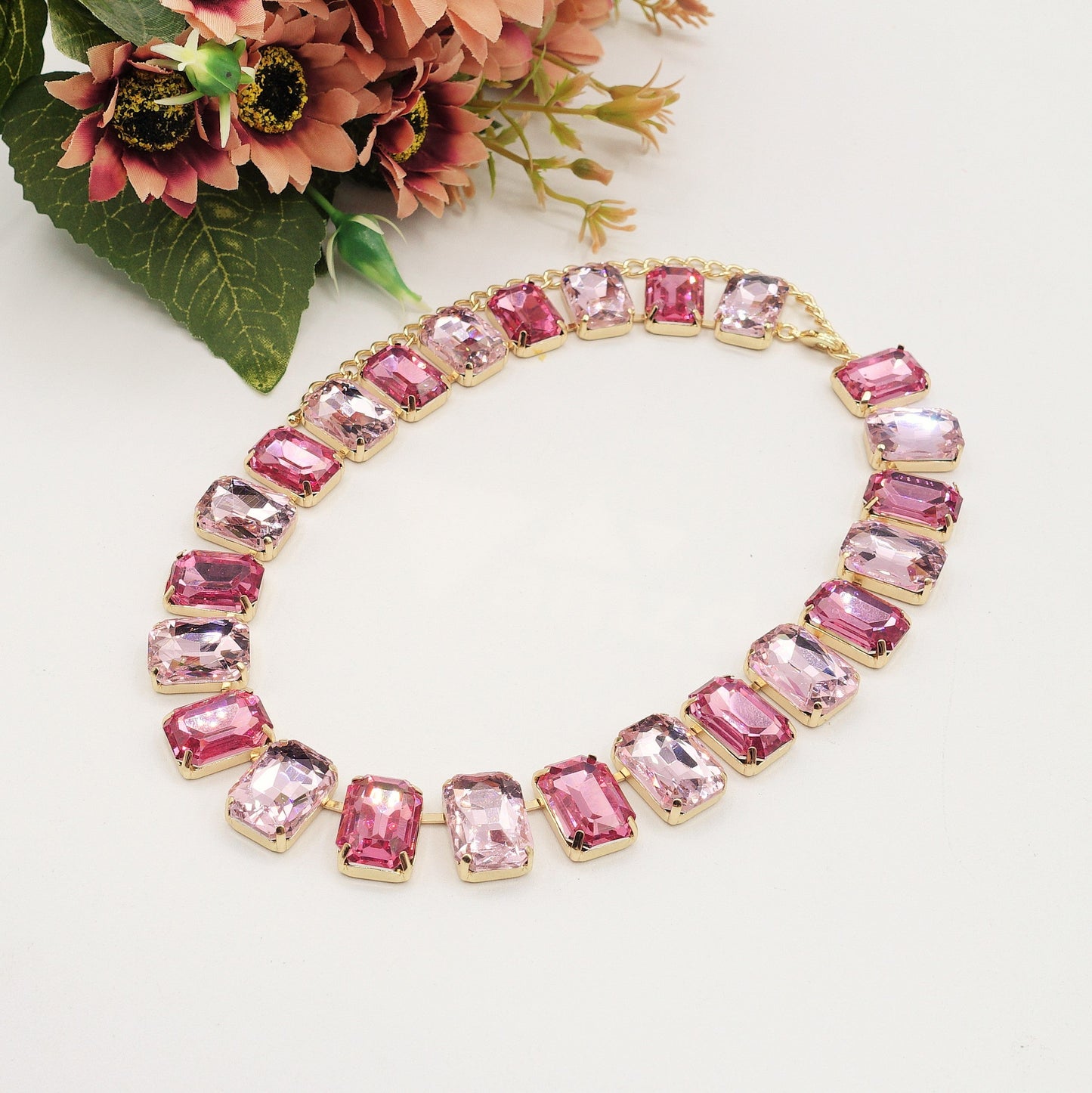 MARGOT collier con pietre sfaccettate - silver