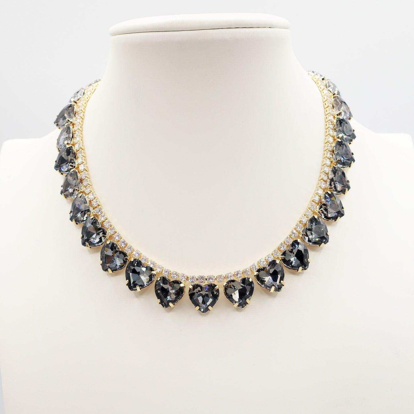 WENDY HEARTS - collier con pietre a CUORE sfaccettate e cubic zirconia
