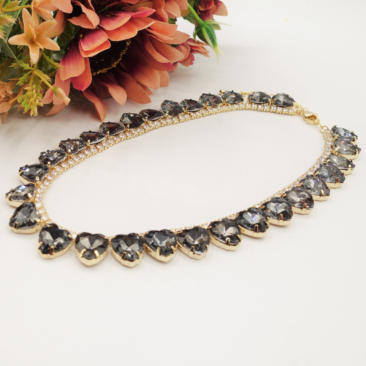 WENDY HEARTS - collier con pietre a CUORE sfaccettate e cubic zirconia